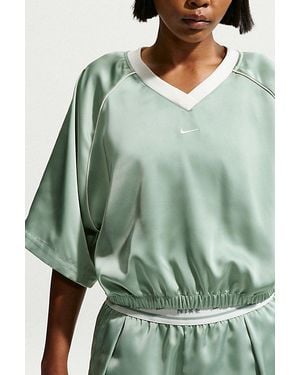 Nike Sportswear Oversized Satin Jersey Top - Green