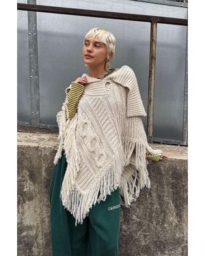 Urban Outfitters Uo Fringed Poncho - Grey