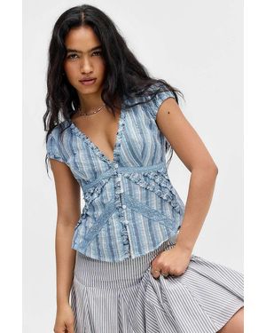 Kimchi Blue Robyn Ruffle Blouse - Blue