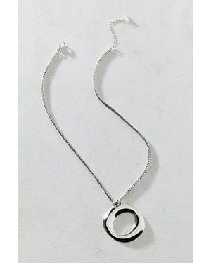 Urban Outfitters These Days Molten Metal Pendant Necklace - White