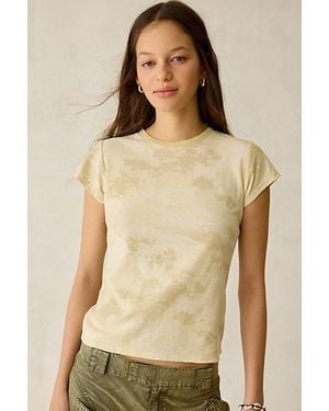BDG Printed Short Sleeve Spill The Tee - Natural