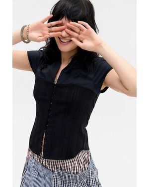 Silence + Noise Silence + Noise Lila Hybrid Shirt - Black