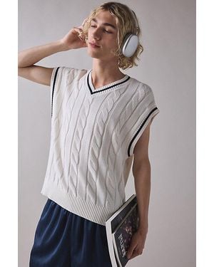 Urban Outfitters Uo Preston Sweater Vest - White