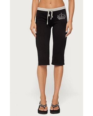 Edikted Crown Capri Pants - Black