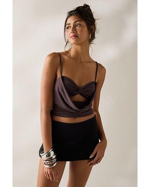 Urban Outfitters Uo Katarina Knot-Front Layered Cowl Cami - Black