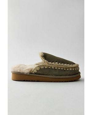 Mou Suede Mule Slippers - Brown