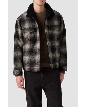 Levi's Plaid Relaxed Fit Trucker Jacket - Black