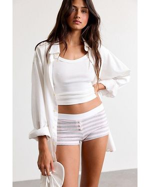 Out From Under All Nighter Striped Sleep Shortie - White