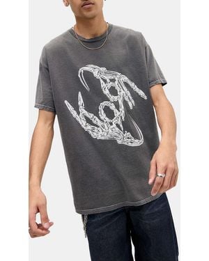 Urban Outfitters Uo Washed Black Korn T-shirt - Grey