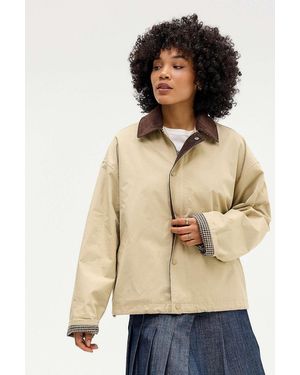 BDG Hazel Crop Trench Coat Jacket - Natural