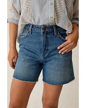 Wrangler Mid-Length Cowboy Denim Shorts - Blue