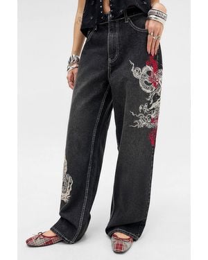 Ed Hardy Black Dragon Straight Leg Jeans