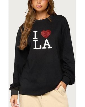 Edikted Loving La Long Sleeve Top - Black