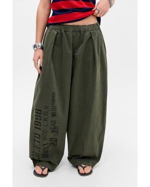 BDG Bobbi Stamp Baggy Trousers - Green