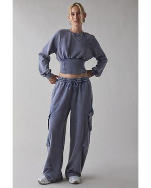 Out From Under Day To Day Baggy Barrel Leg Cargo Sweatpant - Blue