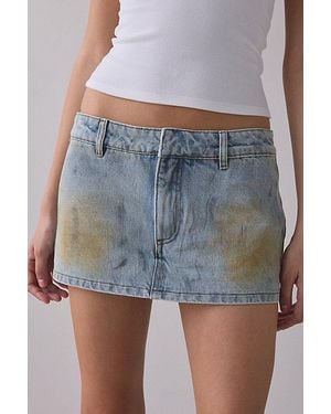 Lioness Rhode Denim Low-Rise Mini Skort - Blue