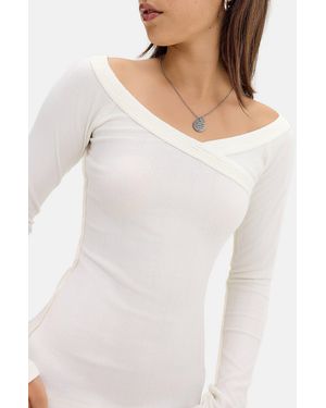 BDG Jordy Rib Crossover Top - White