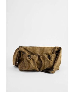 Ayker Khaki Check Sling Crossbody Bag - Brown