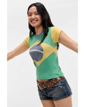 Urban Outfitters Uo Brazil Flag Baby T-shirt - Green