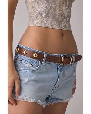 BDG Bella Studded Leather Belt - Blue