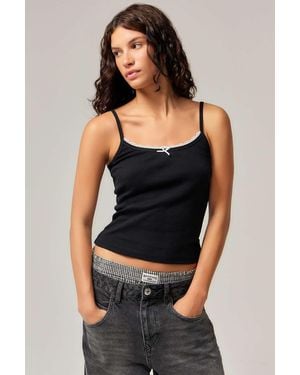 Urban Outfitters Uo Corey Lace Trim Cami Top - Black