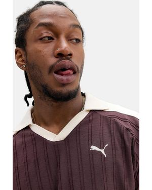 PUMA Chocolate Brown Relaxed Long Sleeve Polo Shirt