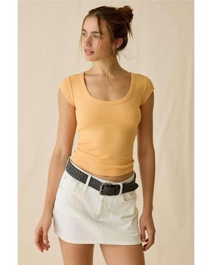 BDG Off Duty Rib Short Sleeve T-shirt - Natural