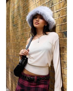 Urban Outfitters Uo Fluffy Bucket Hat - Brown