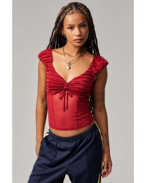 Kimchi Blue Dalilah Mesh Blouse - Red