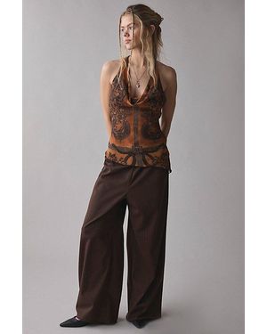 Silence + Noise Espresso Cowl Neck Halter Top - Gray