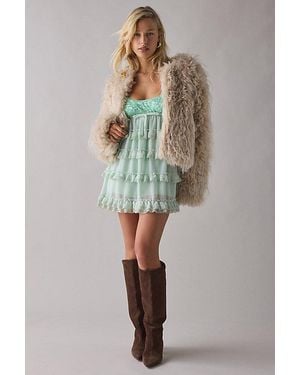 Kimchi Blue Tiered And Tied Ruffle Babydoll Romper - Multicolor