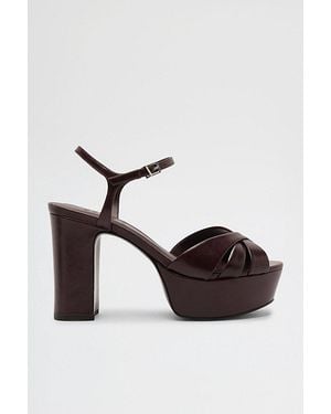 SCHUTZ SHOES Keefa Leather Platform Heel - Black
