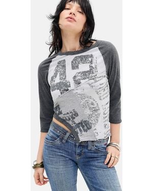Jaded London Reworked Baseball Top Uk 6 At Urban Outfitters - Blue