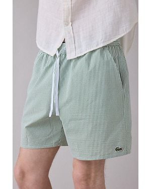 Lacoste Stripe Pattern Swim Trunks - Green