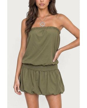 Edikted Layton Studded Strapless Bubble Mini Dress - Green