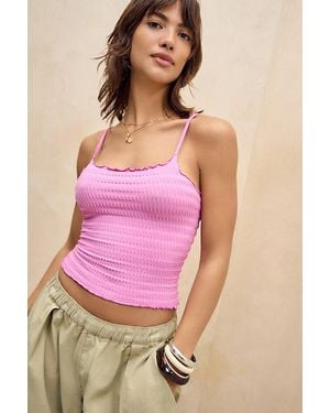Out From Under Shirred Seamless Cami - Pink