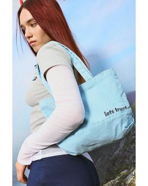 iets frans... Mini Canvas Tote Bag - Blue