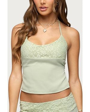 Edikted Evia Lacey Backless Halter Top - Green