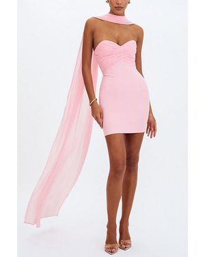 Miss Circle Olivia Strapless Crossover Mini Dress - Pink