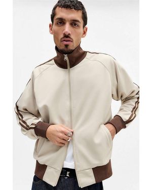 United Athle Ecru & Brown Track Jacket - Natural