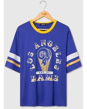 Junk Food Nfl Glitter Boxy Ringer Top - Blue