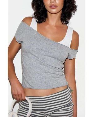 Out From Under Bec Asymmetric T-shirt - Grey