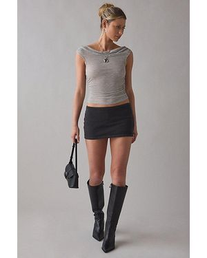 Silence + Noise Piper Denim Micro Skort - White