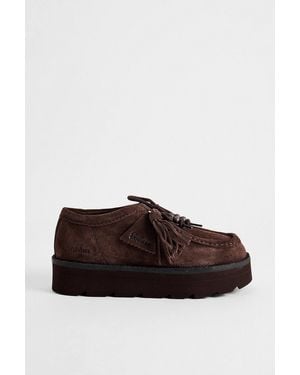 Clarks Chocolate Brown Suede Meare Walla Shoes