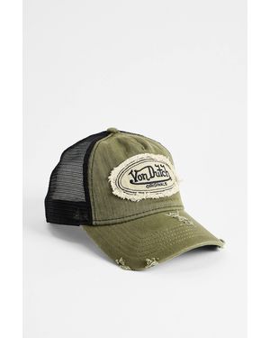 Von Dutch Khaki Herringbone Trucker Cap - Green