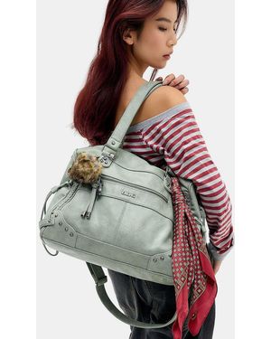 BDG Cindy Washed Faux Leather Heart Charm Bag - Green