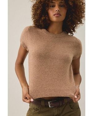 BDG So Soft Short Sleeve Sweater - Brown