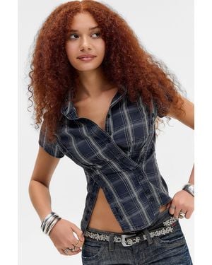 Silence + Noise Silence + Noise Matty Asymmetric Shirt - Blue