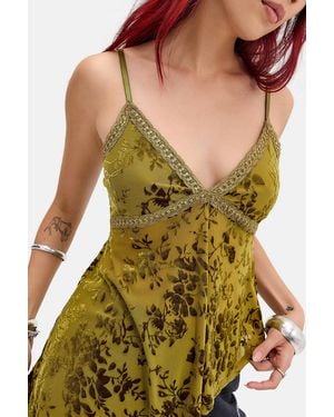 Kimchi Blue Estelle Asymmetric Longline Cami - Green