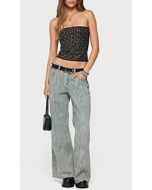 Edikted Blanco Studded Grommet Tube Top - Blue